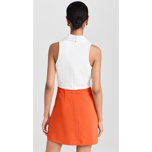 NWT Amanda Uprichard Augusta Sleeveless Mini Tennis Dress in White & Orange Sz S - Picture 5 of 16